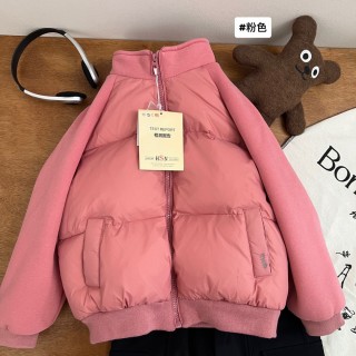 品牌代工厂！超好看又保暖🔥轻暖型儿童外套！秋冬必备！半高领拼接羽绒服！