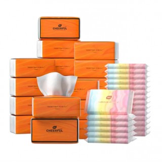 植护气垫纸巾悦色橙抽20包+卷纸实惠装
