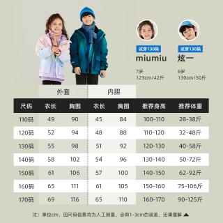 【极光pro】森林棠杜邦三防3合一冲锋衣儿童保暖厚实外套耐脏污厚