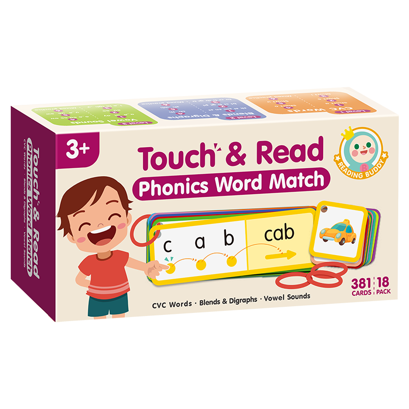 【文脉书局】Touch&Read:Phonics Word Match自然拼读指读卡(3合1)