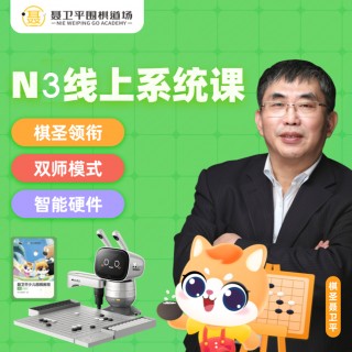 仅限新用户！！！聂卫平围棋道场-N3直播课，24节直播课（6个月课程）+元萝卜二合一AI机器人，适合有基础（定级测评后，二次确认级别）