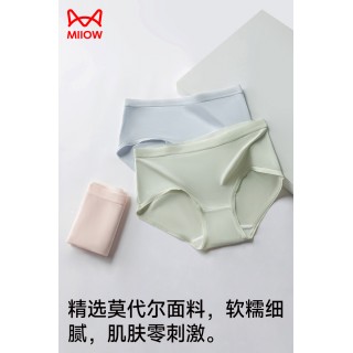 猫人莫代尔女士内裤，柔软舒适不勒肚，4条装~