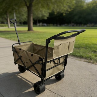 华小贝新款折叠两用带推把遛娃露营拖车1件