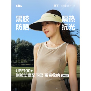 【26SS0316006】蕉下女士侧脸黑胶空顶防晒帽BM024
